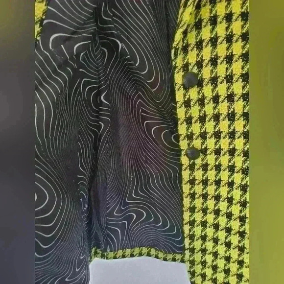 CIrcus NY  yellow plaid bomber blazer - Picture 8 of 9
